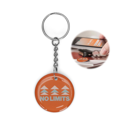 Picture of ROUND PRE-PROGRAMMED NFC KEYRING with Doming
