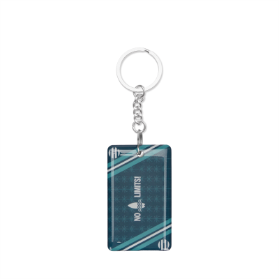 Picture of RECTANGULAR PRE-PROGRAMMED NFC KEYRING with Doming