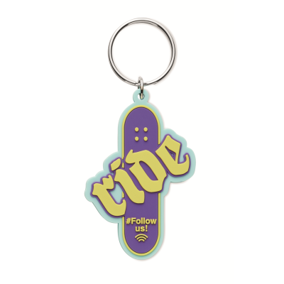 Picture of CUSTOM PVC RUBBER NFC KEYRING with a Single-Sided Logo Design