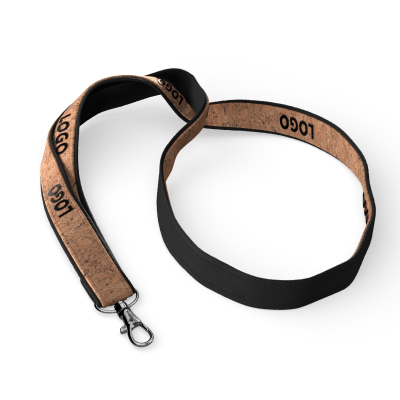 Picture of CORK & POLYESTER SCREENPRINT LANYARD