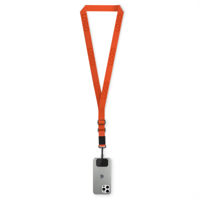 Picture of WOVEN ADJUSTABLE CROSSBODY MOBILE PHONE HOLDER with Logo Engraved Metal Plate
