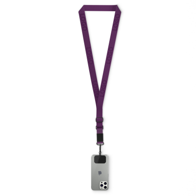 Picture of WOVEN ADJUSTABLE CROSSBODY MOBILE PHONE HOLDER with Logo Engraved Metal Plate