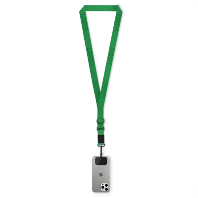 Picture of WOVEN ADJUSTABLE CROSSBODY MOBILE PHONE HOLDER with Logo Engraved Metal Plate