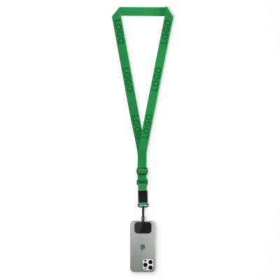 Picture of WOVEN ADJUSTABLE CROSSBODY MOBILE PHONE HOLDER with Logo Engraved Metal Plate