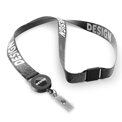 Picture of RECYCLED POLYESTER (RPET) SUBLIMATION BADGE REEL LANYARD