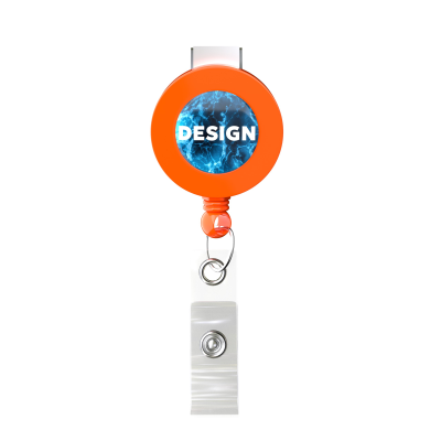 Picture of RETRACTABLE BADGE REEL in Round Shape with ?2Cm Logo