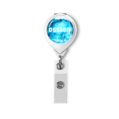 Picture of RETRACTABLE BADGE REEL in Waterdrop Shape with ?2