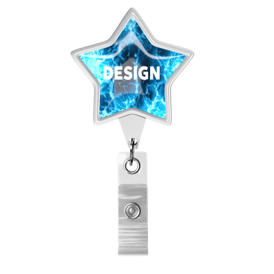 Picture of RETRACTABLE BADGE REEL in Star Shape with Logo