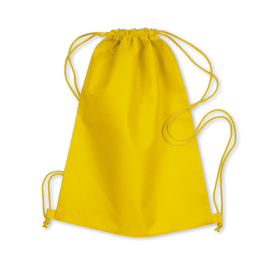 yellow drawstring backpack