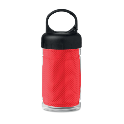 Picture of COOLING TOWEL in Pet Bottle in Red