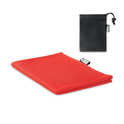 Picture of RPET SPORTS TOWEL AND POUCH in Red