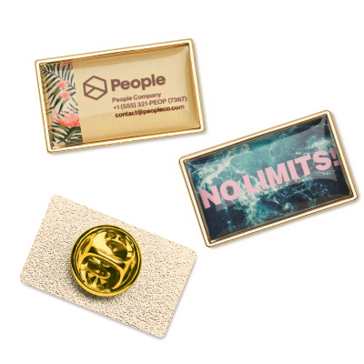 Picture of RECTANGULAR METAL LAPEL PIN with Doming