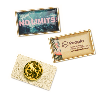 Picture of RECTANGULAR METAL LAPEL PIN with Doming
