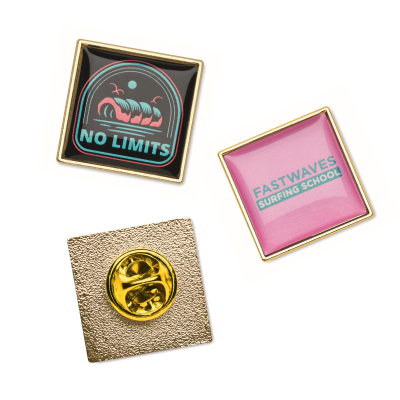 Picture of SQUARE METAL LAPEL PIN with Doming