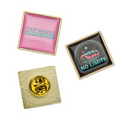 Picture of SQUARE METAL LAPEL PIN with Doming