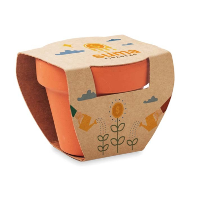 Picture of TERRACOTTA POT (AVAILABLE in 4 Sizes) with Your Choice Seeds & Custom Packaging