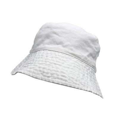 Picture of 100% WASHED CHINO COTTON BUCKET HAT in White