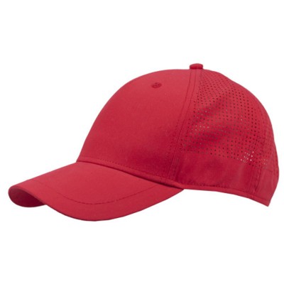 Picture of 100% POLYESTER 5 PANEL BASEBALL CAP in Red