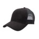 Picture of 100% POLYESTER SUEDE FRONTED 5 PANEL TRUCKER CAP with Mesh Back & Plastic Snap Adjuster in Black