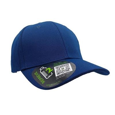 Picture of 100% RECYCLED REPREVE 6 PANEL BASEBALL CAP in Navy Eco