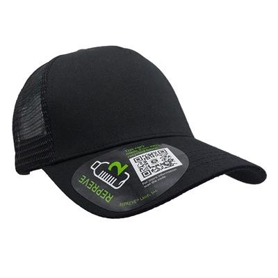 Picture of 100% RECYCLED REPREVE 5 PANEL TRUCKER HAT in Black Eco.