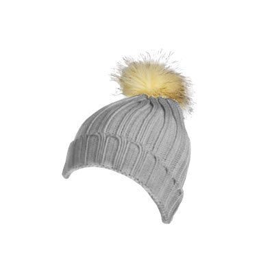 Picture of 100% ACRYLIC DEEP RIBBED KNIT BEANIE in Grey