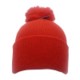 Picture of POLYLANA KNITTED BOBBLE BEANIE WITH TURN UP in Red