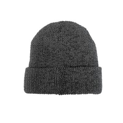 Picture of CHUNKY MARL TURN-UP BEANIE in Black.