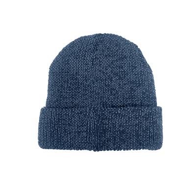 Picture of CHUNKY MARL TURN-UP BEANIE in Navy.