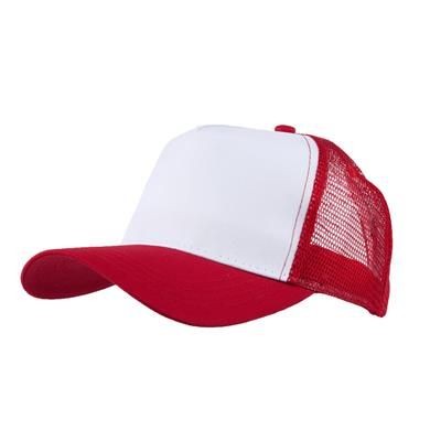 Picture of MESH BACK TRUCKER BASEBALL CAP in Red.