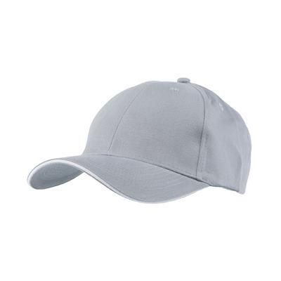 Picture of FULLY COVERED 6 PANEL BASEBALL CAP in Grey & White