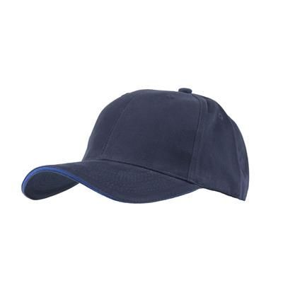 Picture of FULLY COVERED 6 PANEL BASEBALL CAP in Navy Blue & Royal Blue