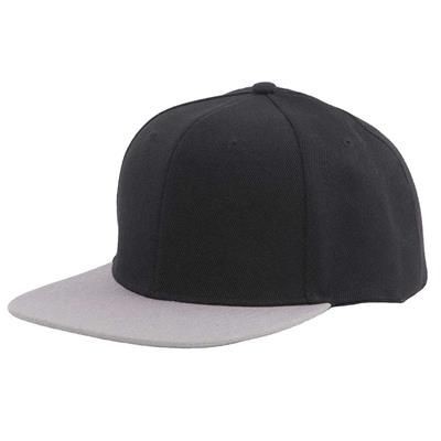 Picture of 100% ACRYLIC SNAPBACK BASEBALL CAP in Black & Grey.