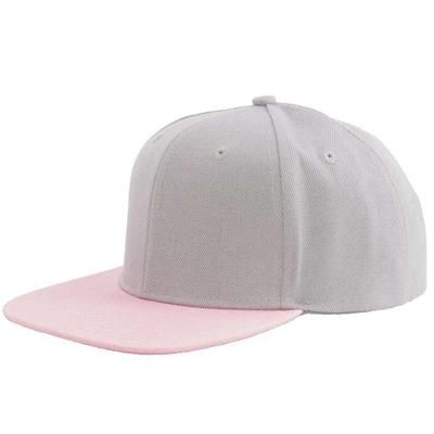 Picture of 100% ACRYLIC SNAPBACK BASEBALL CAP in Grey & Pink.