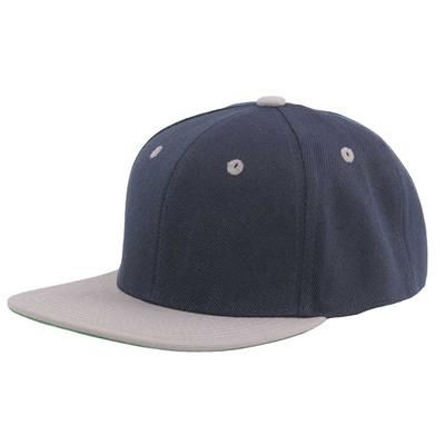 Picture of 100% ACRYLIC SNAPBACK BASEBALL CAP in Navy Blue & Grey.