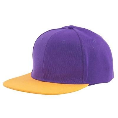 Picture of 100% ACRYLIC SNAPBACK BASEBALL CAP in Purple & Yellow