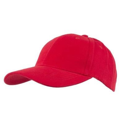 Picture of COTTON 6 PANEL BASEBALL CAP in Red