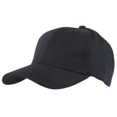 Picture of COTTON 6 PANEL BASEBALL CAP in Black