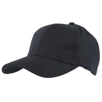 Picture of COTTON 6 PANEL BASEBALL CAP in Black.