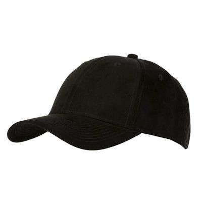 Picture of 6 PANEL FAUX SUEDE POLYESTER CAP in Black.