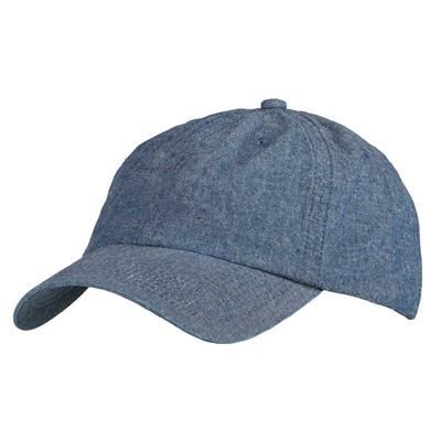 Picture of 6 PANEL CHAMBRAY DENIM UNSTRUCTURED CAP in Blue.