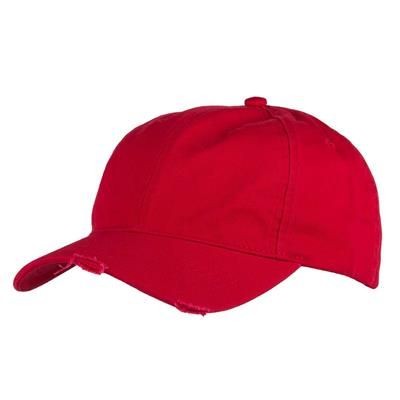 Picture of 6 PANEL 100% WASHED CHINO COTTON UNSTRUCTURED CAP in Red.