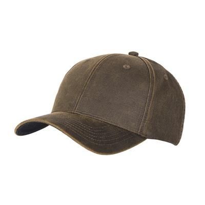 Picture of 100% OILED COTTON 6 PANEL BASEBALL CAP in Brown.