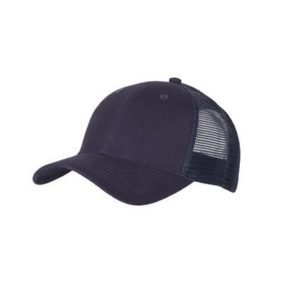 Picture of 100% COTTON FRONTED 6 PANEL TRUCKER CAP in Navy Bluel.