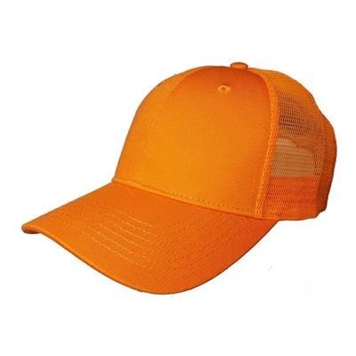 Picture of 100% COTTON FRONTED 6 PANEL TRUCKER CAP in Orange.
