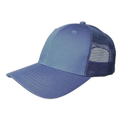 Picture of 100% COTTON FRONTED 6 PANEL TRUCKER CAP in Steel Blue.