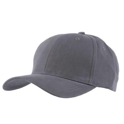 Picture of EXTRA HEAVY BRUSHED COTTON 6 PANEL BASEBALL CAP in Grey.