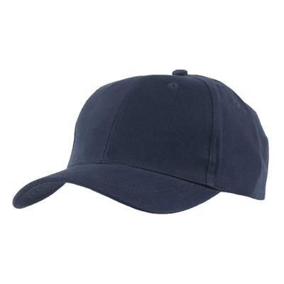 Picture of EXTRA HEAVY BRUSHED COTTON 6 PANEL BASEBALL CAP in Navy.