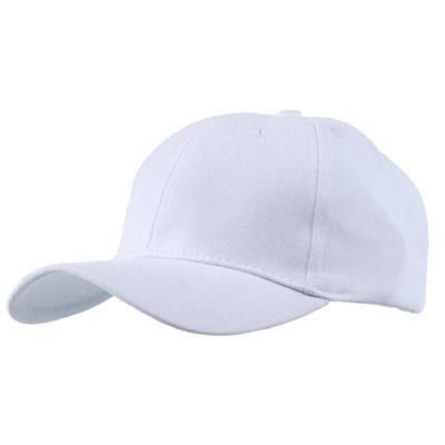 Picture of EXTRA HEAVY BRUSHED COTTON 6 PANEL BASEBALL CAP in White.