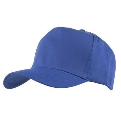 Picture of FULLY COVERED 5 PANEL BASEBALL CAP in Royal Blue & White.